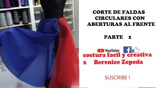 2 FALDAS CIRCULAR ABERTURAS COMO CORTAREJEMPLO EN MINIATURA CON TEXTILES PARA NOTAR LA DIFERENCIA [upl. by Erihppas]