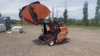 Smithco Sweep Star 60 leaf sweeper  low hours with a 3 cylinder kubota diesel [upl. by Anelle]