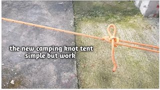 The new best camping knot tent simple but work great technique [upl. by Novyad]