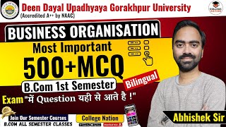 Business Organisation  Lec  8  Bilingual most important mcqs  Bcom 1st Semester Exam  For DDU [upl. by Enneite]