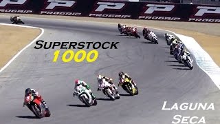 MotoAmerica Superstock 1000 Motorcycle Racing  Laguna Seca  2016 Race 1 [upl. by Rodina]