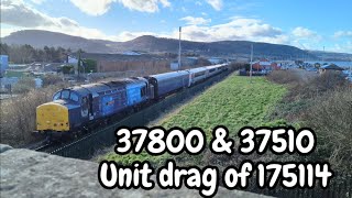 Abergele 12022024  ROG 37800 amp 37510 on Transport for Wales unit drag of 175114 [upl. by Cimah982]