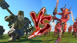 Hammerers VS Exalted Bloodletters of Khorne Total War Warhammer 3 [upl. by Egidio]