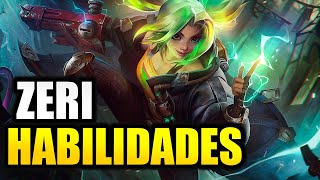 ZERI HABILIDADES  SKILLS NOVA CAMPEÃ LOL [upl. by Burlie]