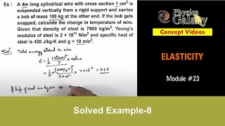 Class 11 Physics  Elasticity  23 Solved Example8 on Elasticity  For JEE amp NEET [upl. by Varipapa]