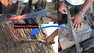 billhook making processhandmade bill hookhow to make billhookbillhook swordyoutubvideo [upl. by Efar606]