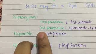 oral anti diabetic drugs classification mnemonic endocrine pharmacology [upl. by Noivart]