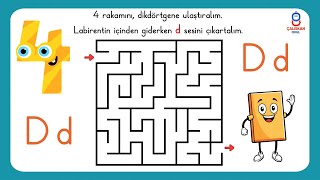 D Sesi Labirent Etkinlikleri  D Harfini Öğreniyorum  Yeni Müfredat Okuma Yazma Öğretimi [upl. by Donoho2]