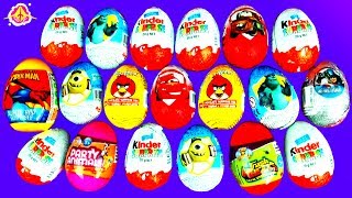 21 Surprise Eggs Disney Cars Peppa Pig Play Doh LEGO Marvel Super Heroes Spiderman Kinder FluffyJet [upl. by Gide]