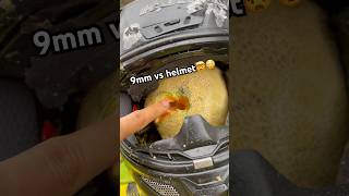 Motorcycle helmet vs 9mm hallow point⛑️💥😳 9mm sigsauerp320 2ndamendment legallydangerous edc [upl. by Etat]