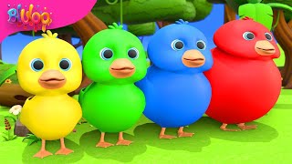 Learn colors with Five Little Ducks  BluLoo Nursery Rhymes amp Kids Songs [upl. by Buddie]