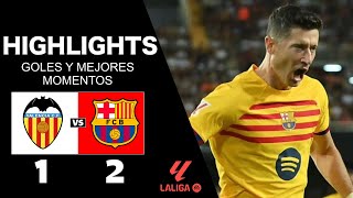 VALENCIA vs BARCELONA 12  RESUMEN y GOLES JORNADA 1  LA LIGA 202425 [upl. by Ahseinat]