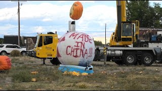 Worland Wyoming Giant Pumpkin Drop 2020 [upl. by Kcirdled5]