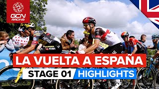 La Vuelta 2021 Stage 1 Highlights  First Red Jersey Up For Grabs [upl. by Ehsiom148]