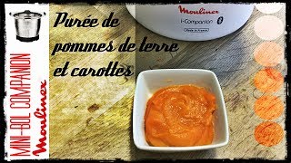 MINIBOL COMPANION  Recette quotPurée de pommes de terre et carottesquot Moulinex Sand CookampLook [upl. by Kolk]