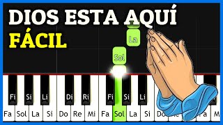 DIOS ESTA AQUI Piano Tutorial SUPER FÁCIL Melodía Cristiana  Partitura Gratis [upl. by Backler]