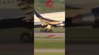 TYRE EXPLOSION TAKEOFF ✈️😯😐 dangerousmaneuvers extremetakeoff extremeflight [upl. by Slosberg]