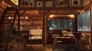 Rainy Jazz Cafe  Slow Jazz Music in Coffee Shop Ambience for Work Study and Relaxation [upl. by Annohsak261]