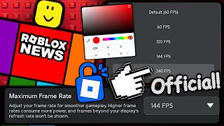 FINALLY THESE UPDATES ARE HERE OFFICIAL FPS UNLOCKER amp AVATAR COLOUR PALETTE ROBLOX NEWS [upl. by Hillari]