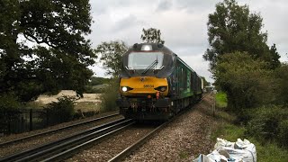 DRS 68034 amp 68007 pass Kemsing working 6M95 Nuclear Waste train  30924 [upl. by Thecla616]