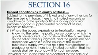 Section 16  Caveat EmptorThe Sale of Goods Act Judiciary Law caveatemptor sec16ofsoga [upl. by Adner]