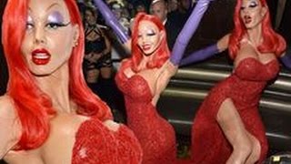 Heidi Klum pushes the imagination with incredible Jessica Rabbit costume with party [upl. by Roselin889]