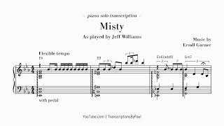 Misty  For solo piano  Sheet music transcription [upl. by Oiludbo]