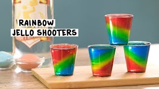 Rainbow Jello Shots in a Cup  Tipsy Bartender [upl. by Oravla]