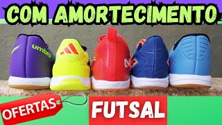 CONFORTO E BOM PREÇO😍👍 10 CHUTEIRAS FUTSAL BARATAS COM AMORTECIMENTO‼ PENALTY UMBROADIDAS TOPPER✔ [upl. by Cheadle]