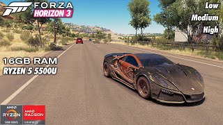 Forza Horizon 3  RYZEN 5 5500U  16GB RAM  RADEON 7  Benchmark [upl. by Limaa]