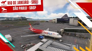 🔴 RIO DE JANEIRO ✈ SÃO PAULO   PONTE AEREA FLIGHT SIMULATOR 2020  A320 FENIX REDFLY [upl. by Thane987]