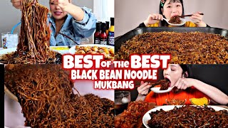 MOST Satisfying BLACK BEAN NOODLES Mukbang Ever 🍜🤤😋 [upl. by Reinhardt]