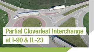 Partial Cloverleaf Interchange at I90 amp IL23  Marengo Illinois [upl. by Naicad788]