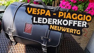 VESPA PIAGGIO ► Lederkoffer  INFO▼↓ Koffer ► TopCase ► Ledertasche ► Neuwertig ► Unbenutzt [upl. by Edahs227]