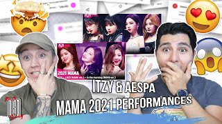 2021 MAMA ITZY amp aespa  FULL PERFORMANCES  NSD REACTION [upl. by Ocicnarf]