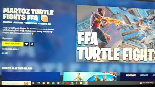 Fortnite MARTOZ TURTLE FIGHTS FFA Map Code New COMPETITIVE FREE FOR ALL Fortnite Island [upl. by Hairacaz]