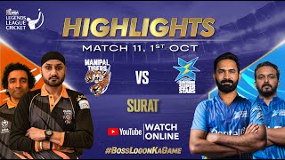 Highlight Match 11  Legends League Cricket 2024  MT vs SSS  Martin Guptill vs Harbhajan Singh [upl. by Mikahs]