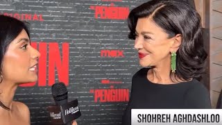 Emmywinning actress Shohreh Aghdashloo dazzles in Alex Soldier at world premiere of HBO The Penguin [upl. by Furtek462]