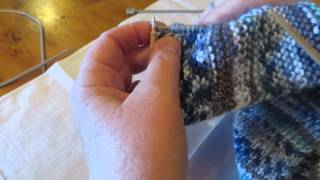 Knitting up stitches to complete a bed sock [upl. by Gnanmas]