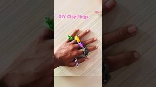 DIY Clay Rings diy shorts youtubeshorts viralvideo ytshorts trending rings [upl. by Idieh526]