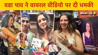 Chandrika Dixit Vada Pav Girl new shop opening  Bigg boss kad 1st Meetup Delhi [upl. by Enerol]