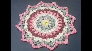 tuto crochet napperon mandala multicouleurs pour les gauchers [upl. by Assin]