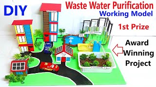 waste water treatment working model for science project exhibition  diy  howtofunda [upl. by Mita]