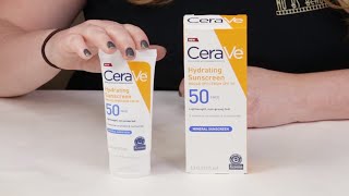 CERAVE NEW 🆕 Hydrating Face Mineral Sunscreen Lotion SPF 50 Review [upl. by Kus]