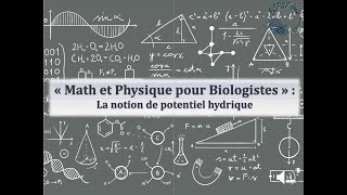 Math et Physique pour Biologistes La notion de potentiel hydrique [upl. by Sol]