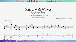 John Dunbar Theme  Dances with Wolves  Guitar Tab [upl. by Tabbie]