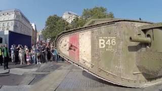 Tank 100 years  WW1 Mark IV tank moving through London [upl. by Renelle218]