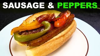 Sausage and peppers  sweet vinegar pan sauce  polenta or hoagie rolls [upl. by Nellad]