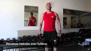 Allmusculation  correction dexercice  les elevations laterales avec halteres [upl. by Neyuh]