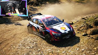 Three Wheels In Greece Hyundai i20 N Rally HYBRID  EA WRC  Steering WheelShifterHandbrake [upl. by Rola]